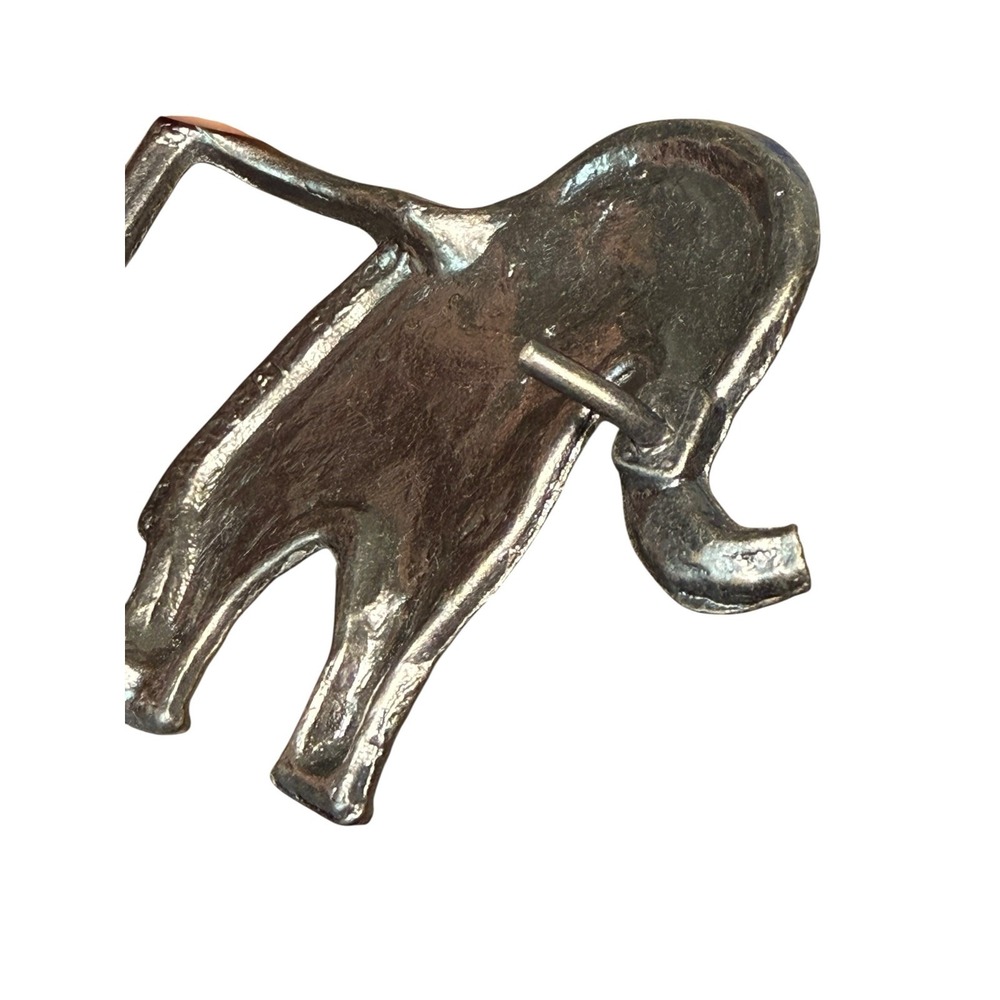 Vintage Elephant Belt Buckle Brass Tone Safari Animal Statement Retro 80s - Picture 8 of 8